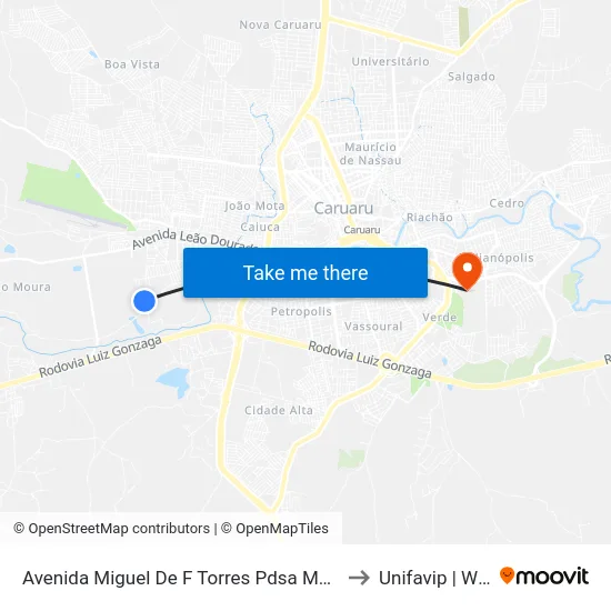 Avenida Miguel De F Torres Pdsa Modulo I, 900 to Unifavip | Wyden map