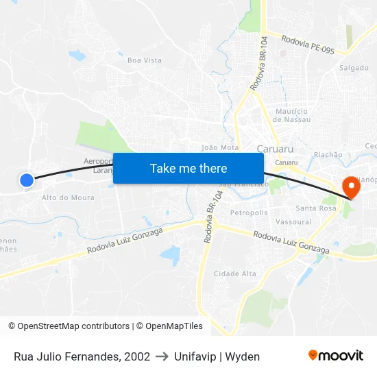 Rua Julio Fernandes, 2002 to Unifavip | Wyden map