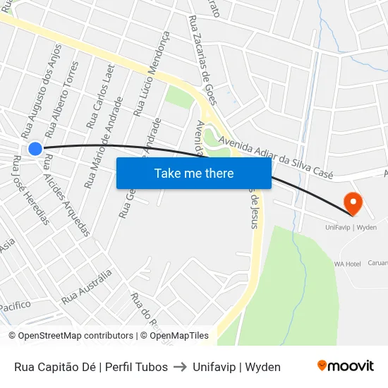 Rua Capitão Dé | Perfil Tubos to Unifavip | Wyden map