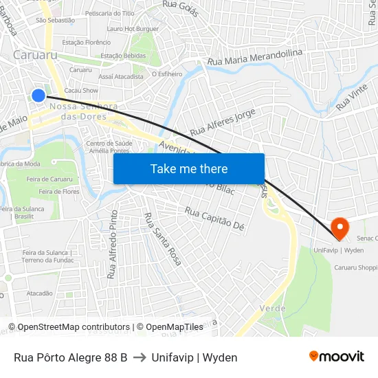 Rua Pôrto Alegre 88 B to Unifavip | Wyden map