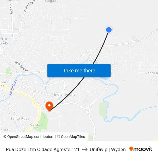 Rua Doze Ltm Cidade Agreste 121 to Unifavip | Wyden map