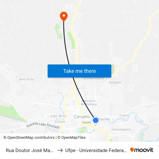 Rua Doutor José Mariano, 286-332 to Ufpe - Universidade Federal De Pernambuco map