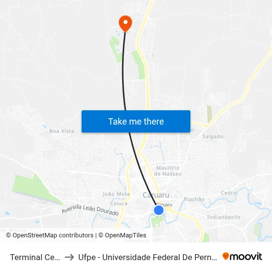 Terminal Centro to Ufpe - Universidade Federal De Pernambuco map