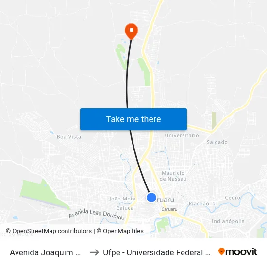 Avenida Joaquim Nabuco 145 to Ufpe - Universidade Federal De Pernambuco map