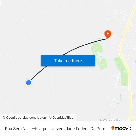 Rua Sem Nome to Ufpe - Universidade Federal De Pernambuco map