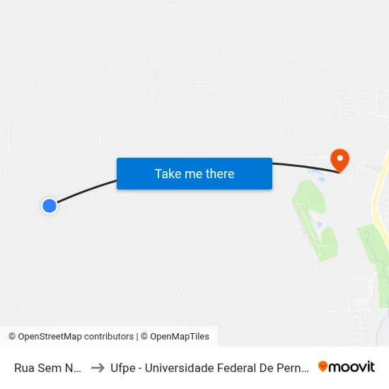 Rua Sem Nome to Ufpe - Universidade Federal De Pernambuco map