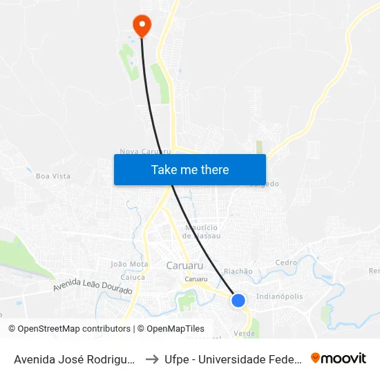 Avenida José Rodrigues De Jesus 1356 to Ufpe - Universidade Federal De Pernambuco map