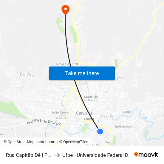 Rua Capitão Dé | Perfil Tubos to Ufpe - Universidade Federal De Pernambuco map