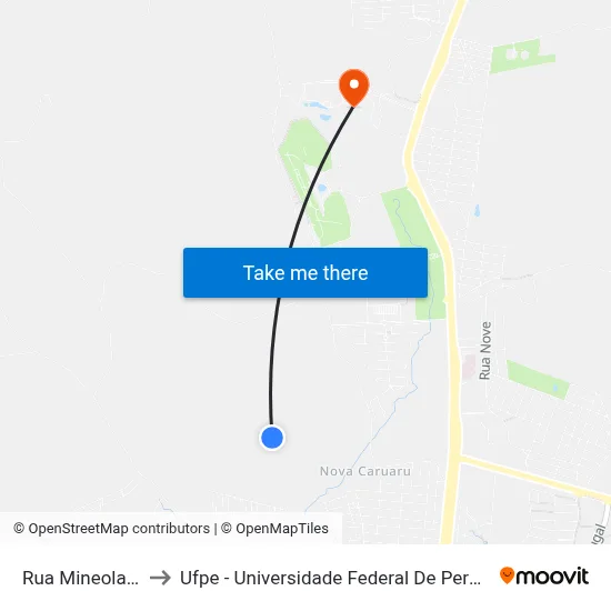 Rua Mineola 597 to Ufpe - Universidade Federal De Pernambuco map