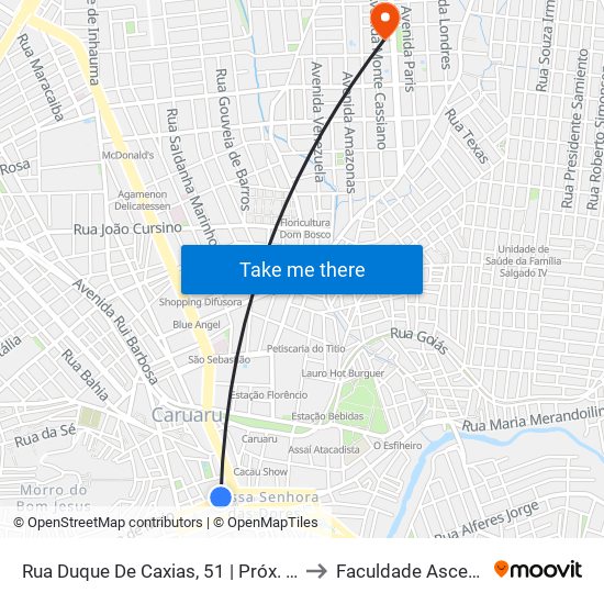 Rua Duque De Caxias, 51 | Próx. A Catedral to Faculdade Asces Unita map