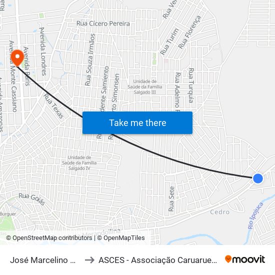 José Marcelino De Araújo, 869 to ASCES - Associação Caruaruense de Ensino Superior map