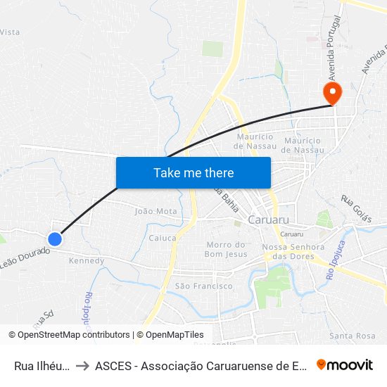 Rua Ilhéus, 90 to ASCES - Associação Caruaruense de Ensino Superior map