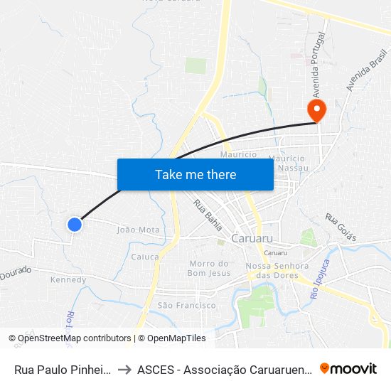 Rua Paulo Pinheiro Da Silva, 2 to ASCES - Associação Caruaruense de Ensino Superior map