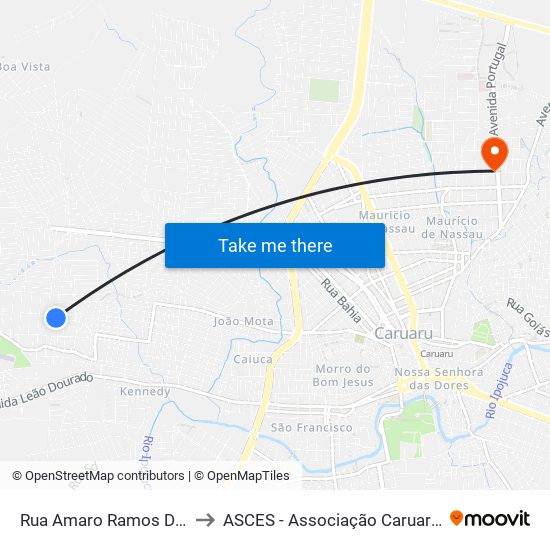 Rua Amaro Ramos Da Silva Sol Poente, 6 to ASCES - Associação Caruaruense de Ensino Superior map