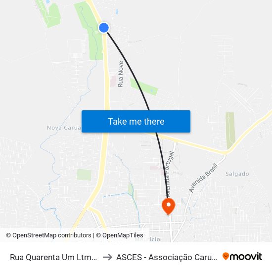 Rua Quarenta Um Ltm Planalto Normandia, 11 to ASCES - Associação Caruaruense de Ensino Superior map