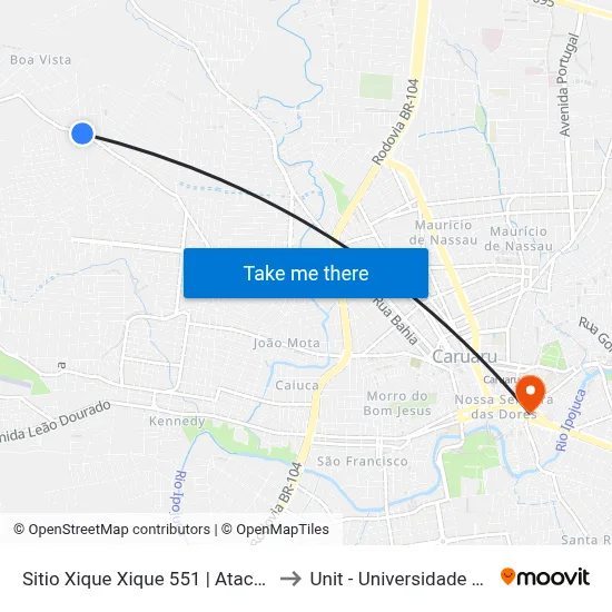 Sitio Xique Xique 551 | Atacarejo Do Piso to Unit - Universidade Tiradentes map