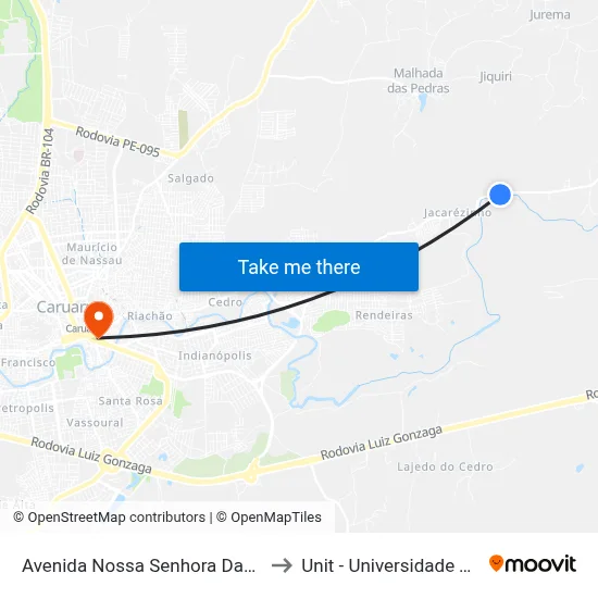 Avenida Nossa Senhora Das Dores 5980 to Unit - Universidade Tiradentes map