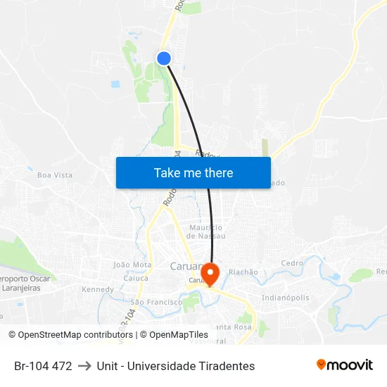 Br-104 472 to Unit - Universidade Tiradentes map