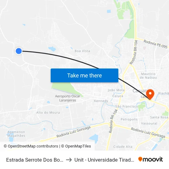 Estrada Serrote Dos Bois 18 to Unit - Universidade Tiradentes map