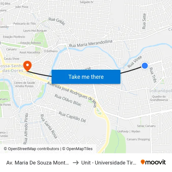 Av. Maria De Souza Monteiro, 287 to Unit - Universidade Tiradentes map