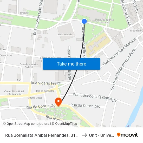 Rua Jornalista Aníbal Fernandes, 317 | Praça Da Criança / Comp. Industrial De Caruaru to Unit - Universidade Tiradentes map