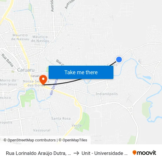 Rua Lorinaldo Araújo Dutra, 679 | Capela to Unit - Universidade Tiradentes map
