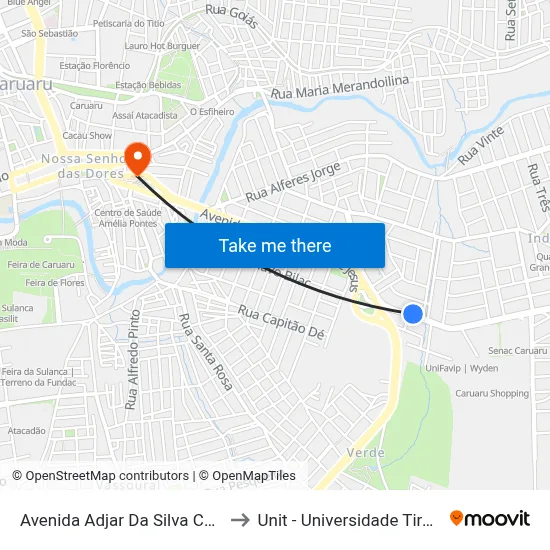 Avenida Adjar Da Silva Casé, 700 to Unit - Universidade Tiradentes map