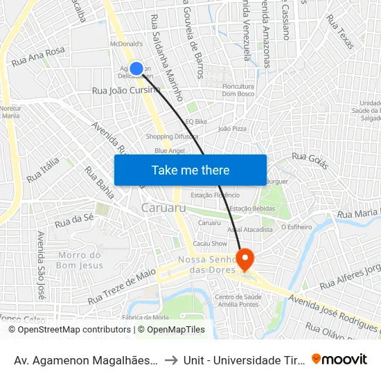Av. Agamenon Magalhães, 944-950 to Unit - Universidade Tiradentes map