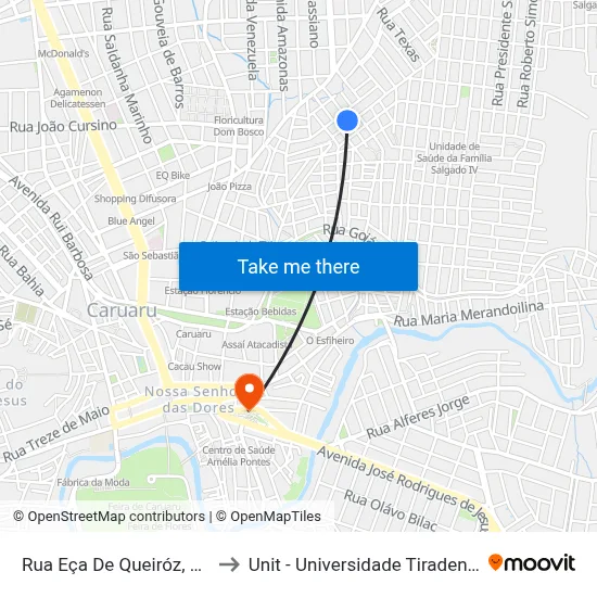 Rua Eça De Queiróz, 281 to Unit - Universidade Tiradentes map