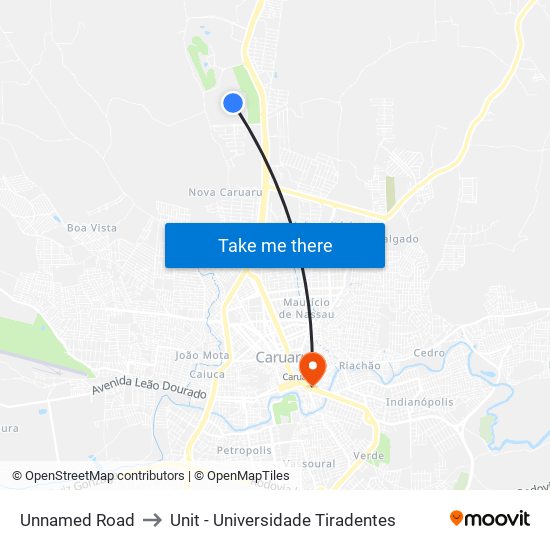 Unnamed Road to Unit - Universidade Tiradentes map