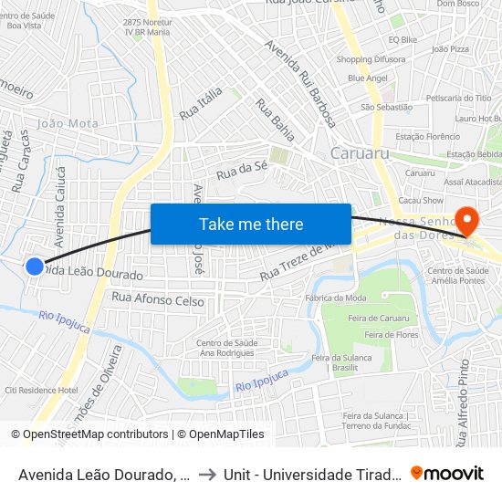 Avenida Leão Dourado, 680b to Unit - Universidade Tiradentes map