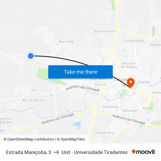 Estrada Maniçoba, 3 to Unit - Universidade Tiradentes map