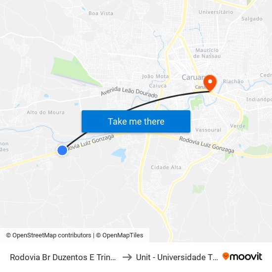 Rodovia Br Duzentos E Trinta E Dois, 55 to Unit - Universidade Tiradentes map