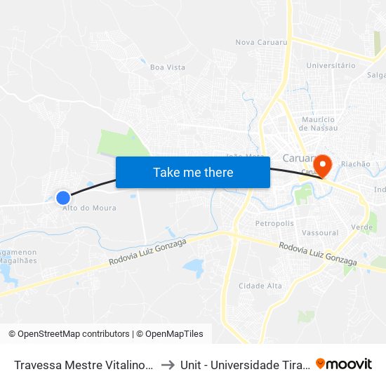 Travessa Mestre Vitalino Tc, 457 to Unit - Universidade Tiradentes map