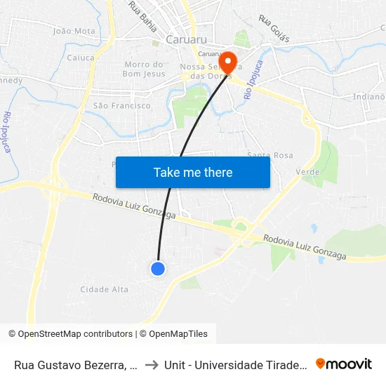 Rua Gustavo Bezerra, S/N to Unit - Universidade Tiradentes map