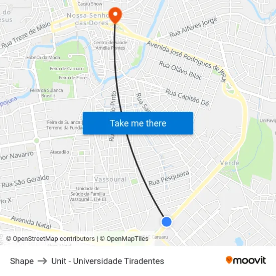 Shape to Unit - Universidade Tiradentes map