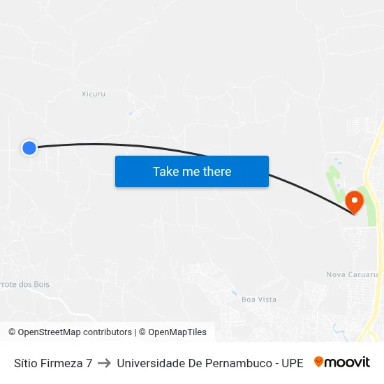 Sítio Firmeza 7 to Universidade De Pernambuco - UPE map