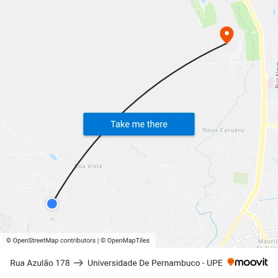 Rua Azulão 178 to Universidade De Pernambuco - UPE map