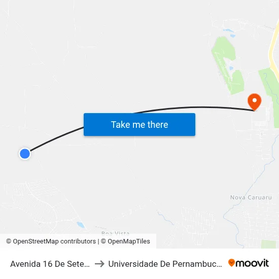 Avenida 16 De Setembro to Universidade De Pernambuco - UPE map