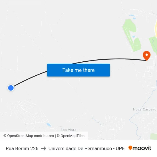 Rua Berlim 226 to Universidade De Pernambuco - UPE map