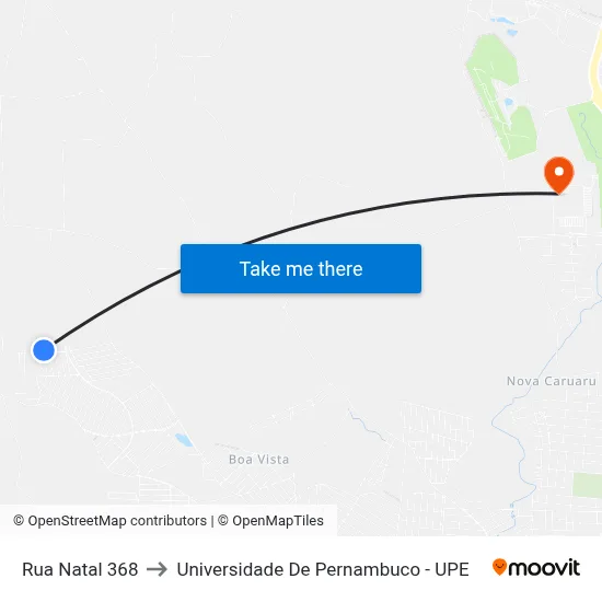 Rua Natal 368 to Universidade De Pernambuco - UPE map