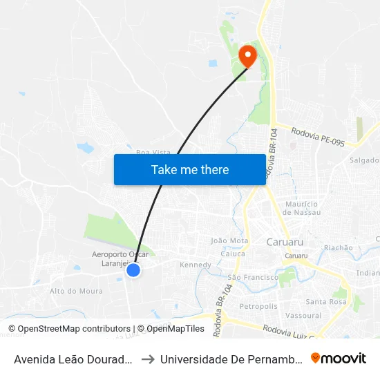 Avenida Leão Dourado | Ceipe to Universidade De Pernambuco - UPE map