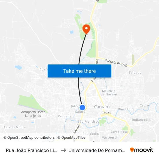 Rua João Francisco Lisboa 53a to Universidade De Pernambuco - UPE map