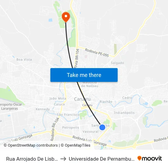 Rua Arrojado De Lisboa 266 to Universidade De Pernambuco - UPE map