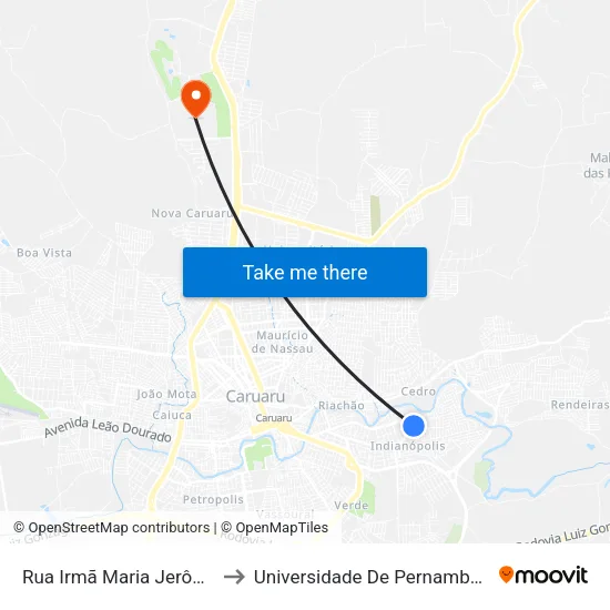 Rua Irmã Maria Jerônimo, 76 to Universidade De Pernambuco - UPE map
