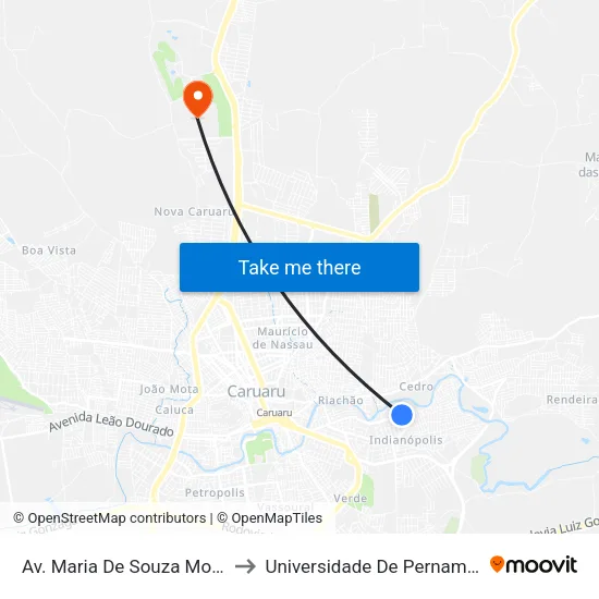 Av. Maria De Souza Monteiro, 477 to Universidade De Pernambuco - UPE map