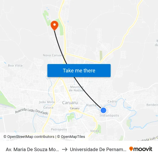 Av. Maria De Souza Monteiro, 165 to Universidade De Pernambuco - UPE map