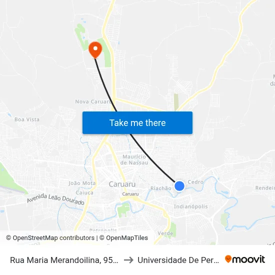 Rua Maria Merandoilina, 950 | Conexão Fitness to Universidade De Pernambuco - UPE map