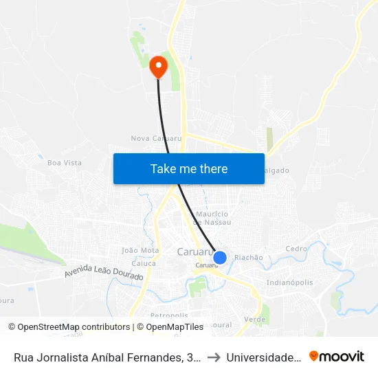 Rua Jornalista Aníbal Fernandes, 317 | Praça Da Criança / Comp. Industrial De Caruaru to Universidade De Pernambuco - UPE map
