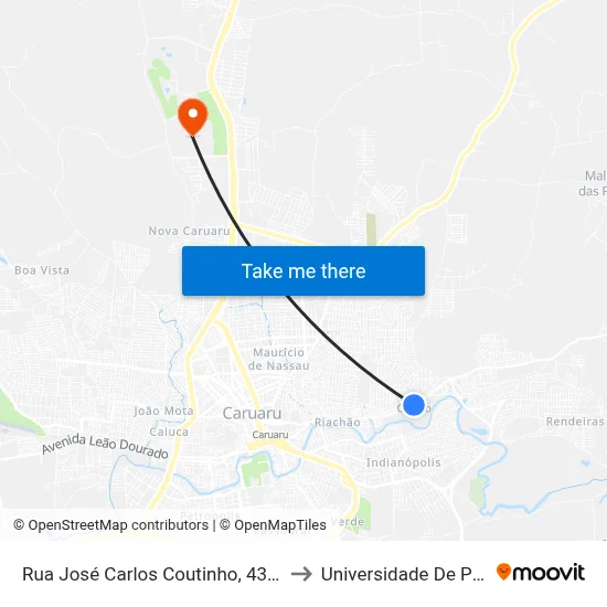 Rua José Carlos Coutinho, 432 | E.E.F. Paulina Monteiro to Universidade De Pernambuco - UPE map